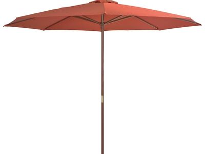 vidaXL päikesevari puidust postiga, 350 cm, terrakota