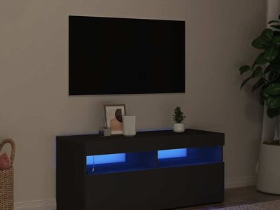 vidaXL telerialus LED-tuledega, must, 90 x 35 x 40 cm