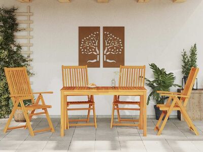 vidaXL 5-osaline aiamööbli komplekt, 140x80x74 cm, akaatsiapuit