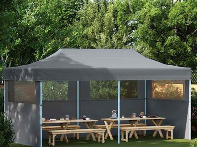 vidaXL kokkupandav pop-up peotelk külgseintega, 3 x 6 m antratsiithall