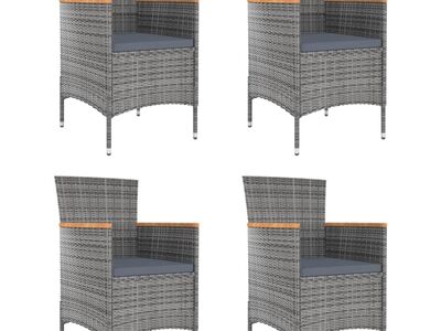 vidaXL aia söögitoolid 4 tk, polürotang, hall