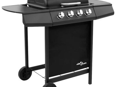 vidaXL gaasigrill 4 põletiga, must