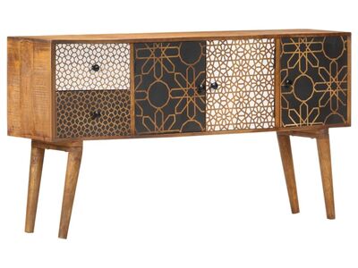 vidaXL puhvetkapp trükitud mustriga, 130 x 30 x 70 cm, mangopuit