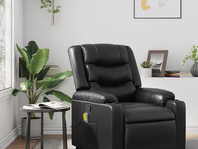 vidaXL massaažitool, must, kunstnahk