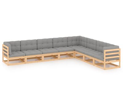 vidaXL 8-osaline aiamööbli komplekt patjadega, männipuit