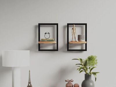vidaXL seinariiulid 2 tk, 25x25x35 cm, toekas akaatsiapuit