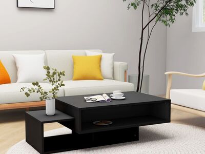 vidaXL kohvilaud, must, 105 x 55 x 32 cm tehispuit