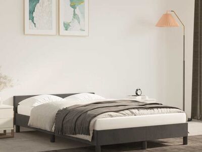 vidaXL voodiraam ilma madratsita, tumehall, 120x200 cm, samet