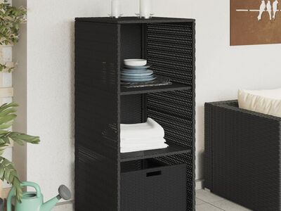 vidaXL aia hoiukapp, must, 50 x 55 x 115 cm, polürotang