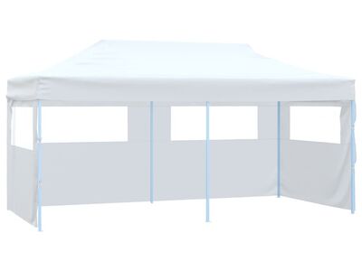 vidaXL professionaalne kokkupandav peotelk 4 seina 3 x 6 m teras valge