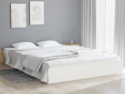 vidaXL voodiraam, valge, männipuit, 160 x 200 cm