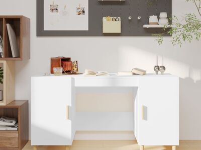 vidaXL kirjutuslaud, valge, 140 x 50 x 75 cm, tehispuit