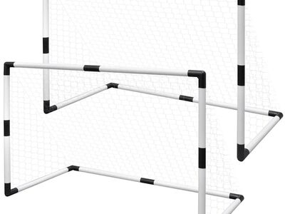 Mini jalgpallivärav postide ja võrguga 2 tk lastele 91,5 x 48 x 61 cm