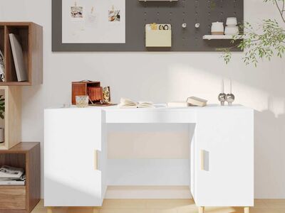 vidaXL kirjutuslaud, valge, 140 x 50 x 75 cm, tehispuit
