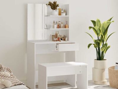vidaXL tualettlaua komplekt, valge, 74,5 x 40 x 141 cm