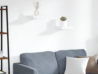 vidaXL seinariiulid, 2 tk, valge, 23 x 23,5 x 3,8 cm MDF
