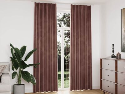 vidaXL pimendavad kardinad 2 tk konksud, samet, vanaroosa, 140x245 cm