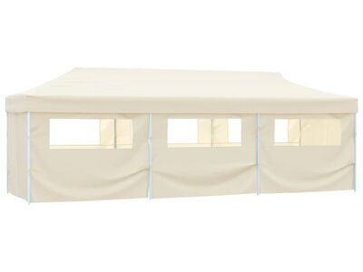 vidaXL kokkupandav pop-up peotelk 8 külgseinaga, 870x291x315 cm, kreemjas