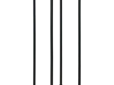 vidaXL küttepuude rest alusega, must, 37 x 37 x 113 cm, teras