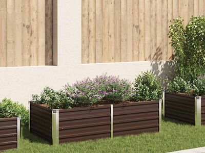 vidaXL kõrge peenrakast 160x80x45 cm, tsingitud teras, pruun