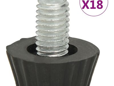 vidaXL reguleeritavad mööblijalad M8 18 tk mustad