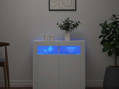 vidaXL puhvetkapp LED-tulega, valge, 80 x 35 x 75 cm