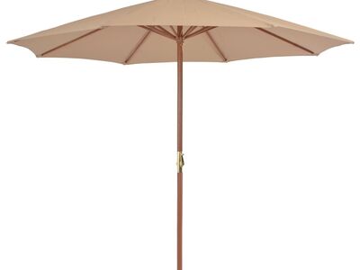vidaXL päikesevari puust postiga 300 cm, pruunikashall