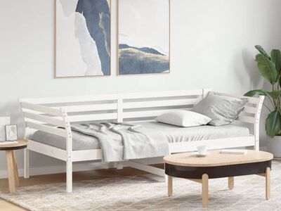 vidaXL päevavoodi ilma madratsita, valge, 80 x 200 cm, männipuit