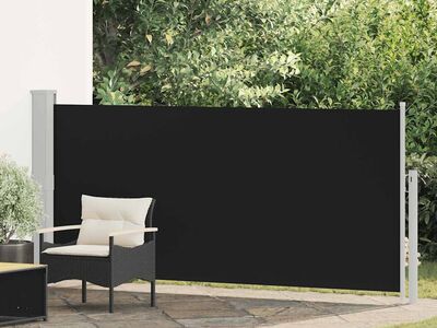vidaXL lahtitõmmatav külgsein, 140 x 300 cm, must