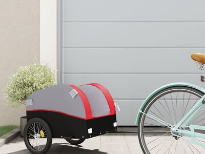 vidaXL jalgratta haagis, must ja punane, 30 kg, raud