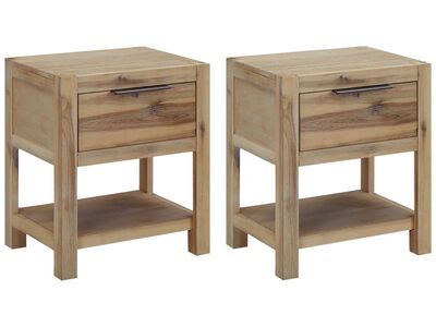vidaXL sahtlitega öökapid 2 tk 40 x 30 x 48 cm, toekas akaatsiapuit