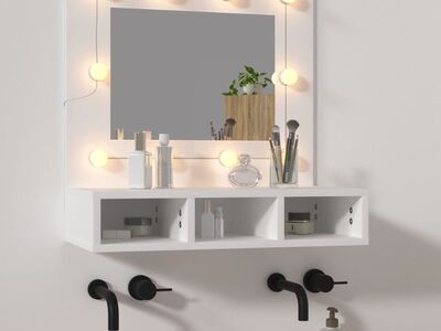 vidaXL peegelkapp LEDiga, valge, 60x31,5x62 cm