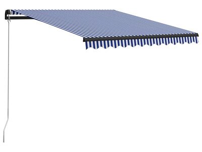 vidaXL käsitsi sissetõmmatav varikatus, 300 x 250 cm, sinine ja valge
