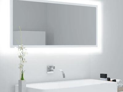 vidaXL LED vannitoa peeglikapp, valge, 100x8,5x37 cm, akrüül