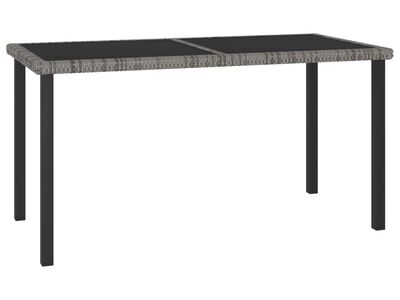 vidaXL aia söögilaud, hall, 140 x 70 x 73 cm, polürotang
