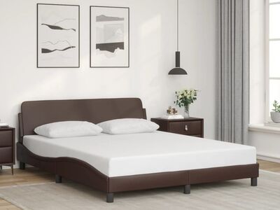 vidaXL voodiraam Dover,pruun, 160x200 cm, kunstnahk