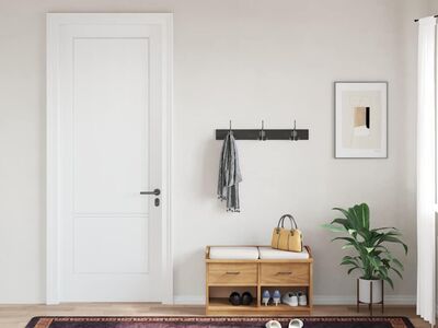 vidaXL vaip, pestav, 80 x 300 cm, must ja kuldne