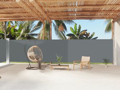 vidaXL lahtitõmmatav külgsein, 180 x 1200 cm, antratsiithall