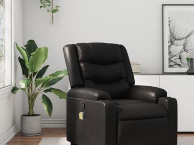 vidaXL massaažitool, must, kunstnahk