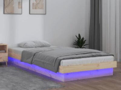 vidaXL LED-voodiraam, 100 x 200 cm, männipuit