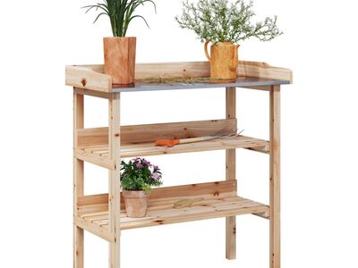 vidaXL riiulitega taimelaud, 78 x 38 x 82,5 cm, nulupuit