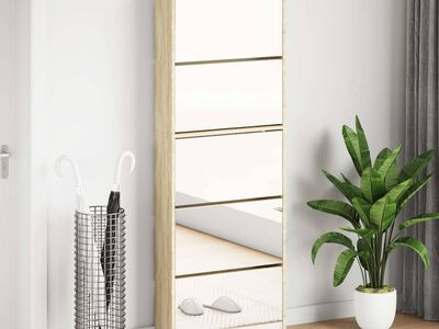 vidaXL kingakapp 5 korrust, peegliga, tamm 63 x 17 x 169,5 cm