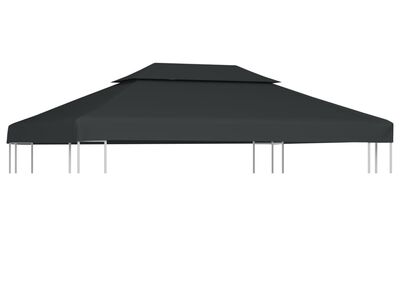 vidaXL kahekordne varjualuse katus 310 g/m² 4 x 3 m, antratsiit