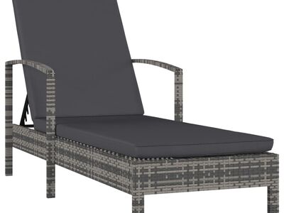 vidaXL lamamistool käetugedega, polürotang, hall