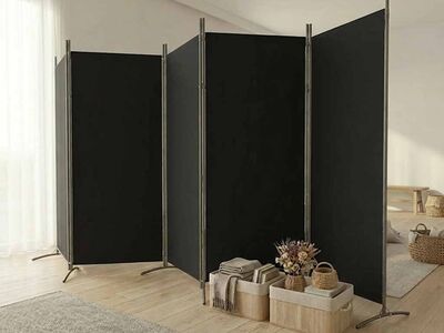 vidaXL 5 paneeliga sirm, must, 433x180 cm, kangas