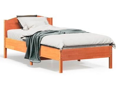 vidaXL voodiraam ilma madratsita, vahapruun, 75 x 190 cm, männipuit
