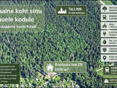Metsaäärne krunt rong 5 min, Tallinn u 30 min