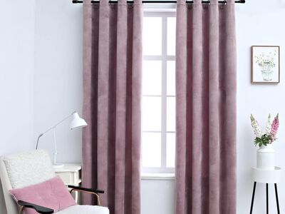 vidaXL pimendavad kardinad rõngastega 2 tk samet antiikroosa 140x225cm