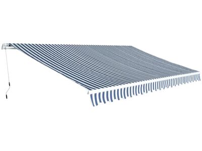 vidaXL kokkupandav käsitsi kasutatav varikatus, 500 cm, sinine/valge
