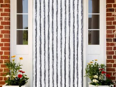 vidaXL putukakardin hall ja valge, 100 x 220 cm, šenill